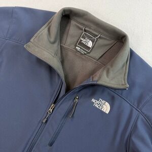 The North Face Apex Bionic Fleece Lined Softshell Jacket M Navy Blue Full Zip